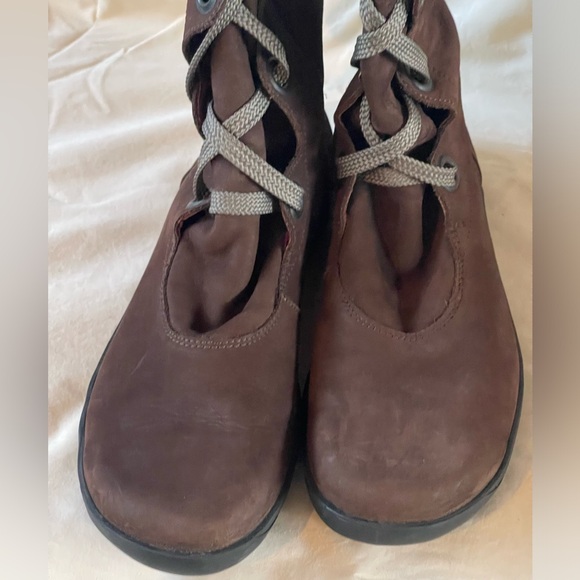 Loints of Holland size 41 leather Wave Lace up Mid- Calf Zip up Festi boho boots - Picture 5 of 8